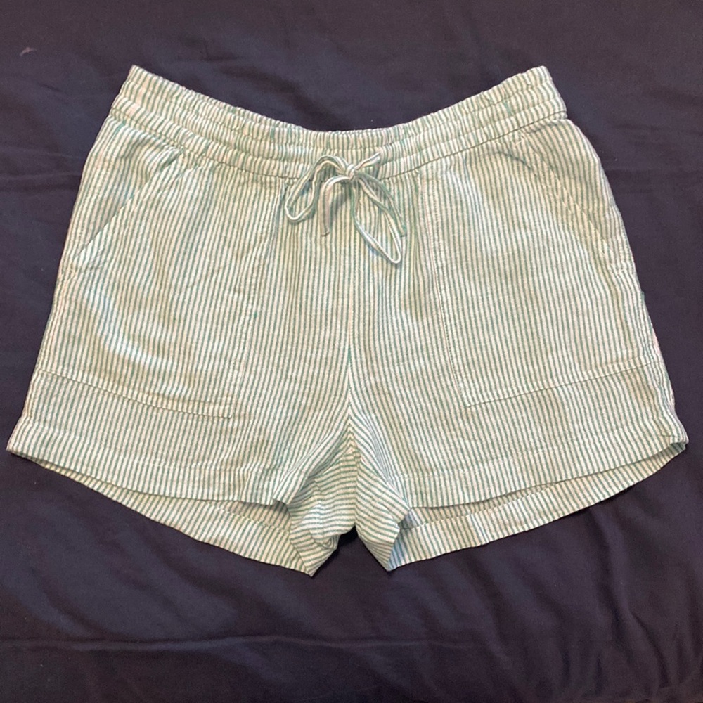 J.Crew Linen Stripe Drawstring Short | XS